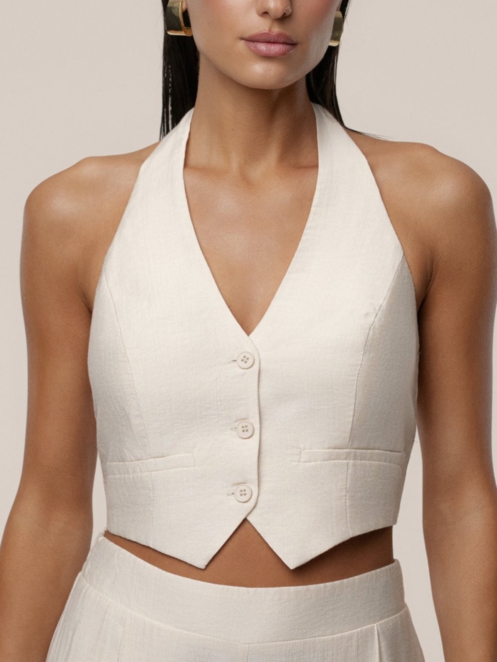 JLUXLABEL Cream Wide Leg Pants - Picture 2 of 12